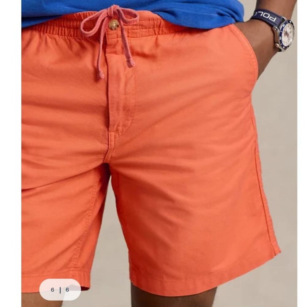 NEW Polo Ralph Lauren Men's Polo Prepster Oxford Shorts Orange 6-Inch Size Large